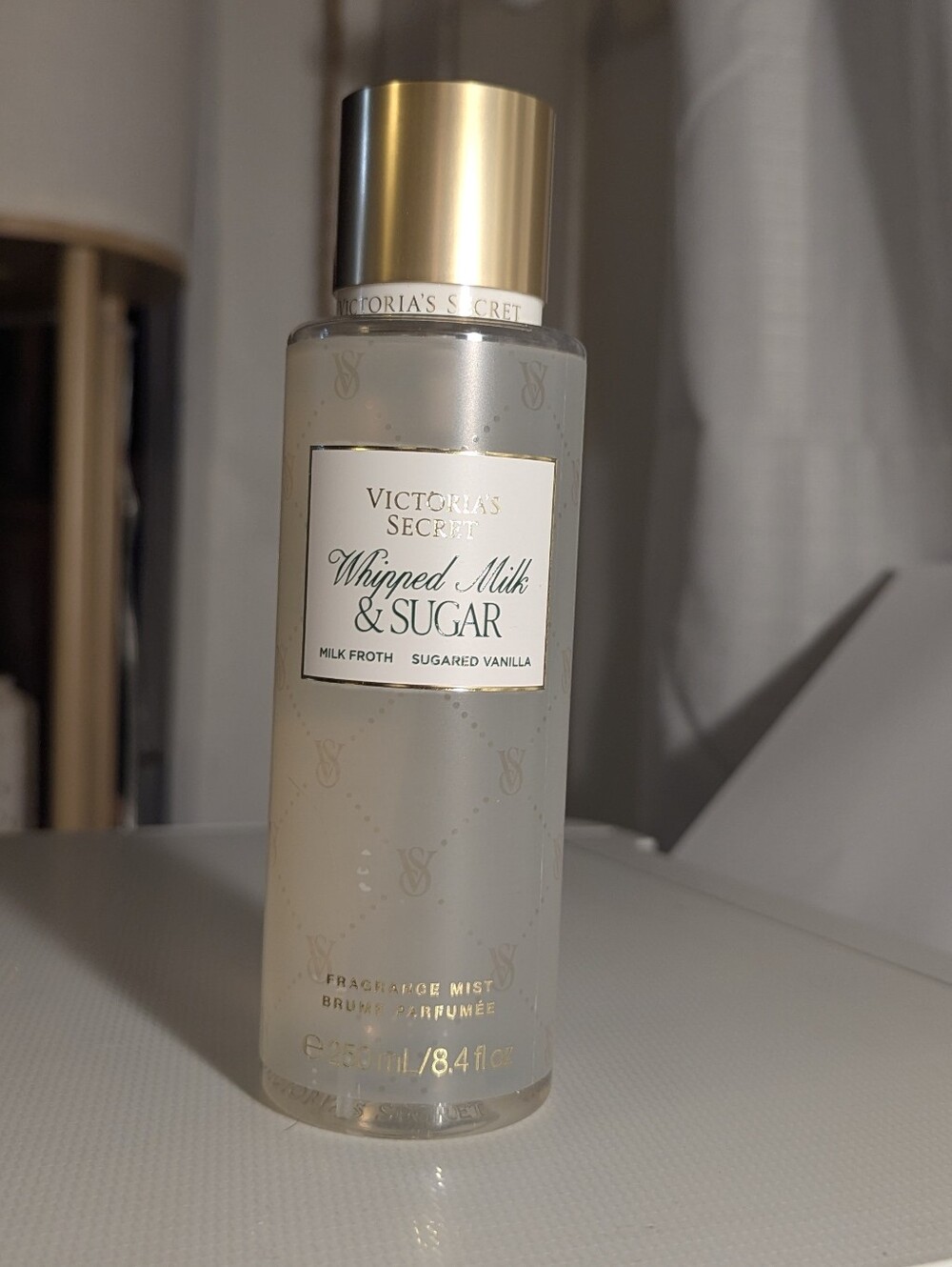 Victoria's Secret Whipped Milk & Sugar Fragrance Mist - Gold Cap, Clear Bottle